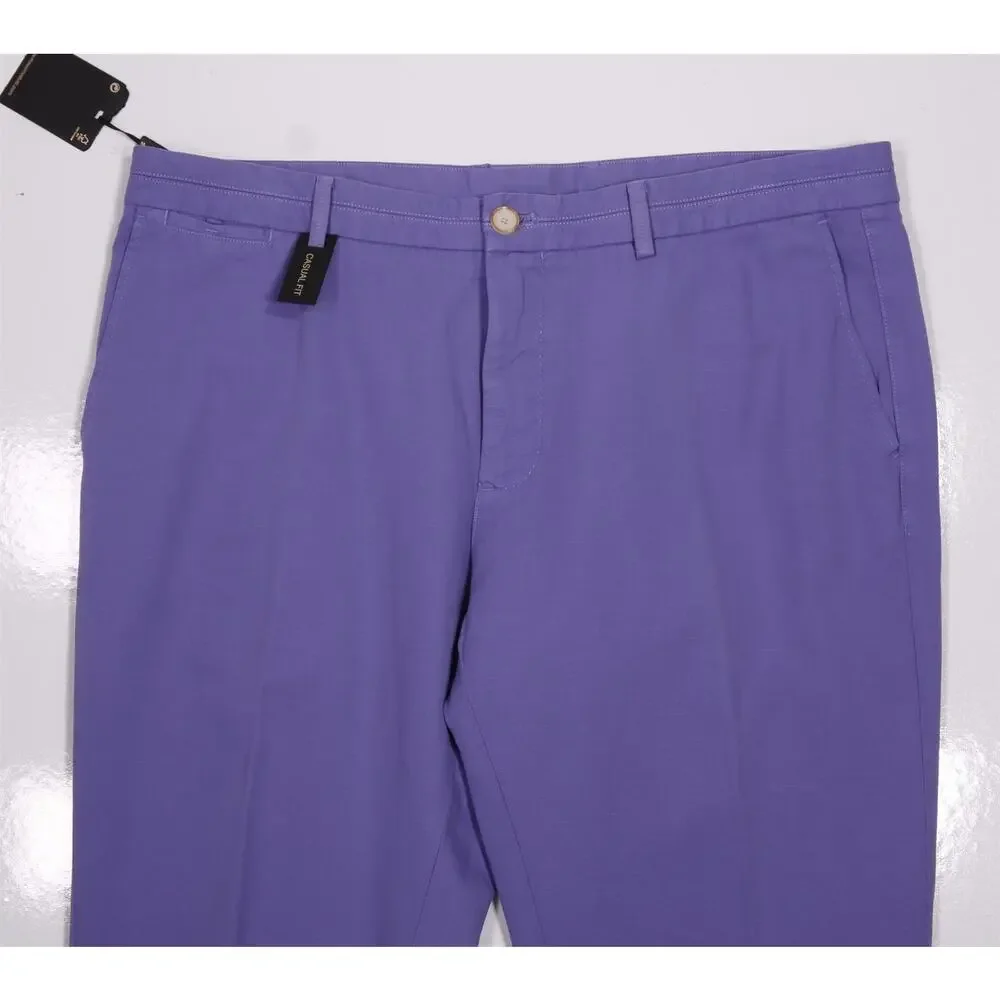 Massimo Dutti Light Purple Cotton Linen Casual Fit Chino Pants 38x34 NWT